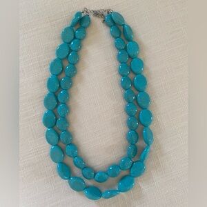 Turquoise Bead Double Strand Fashion Necklace